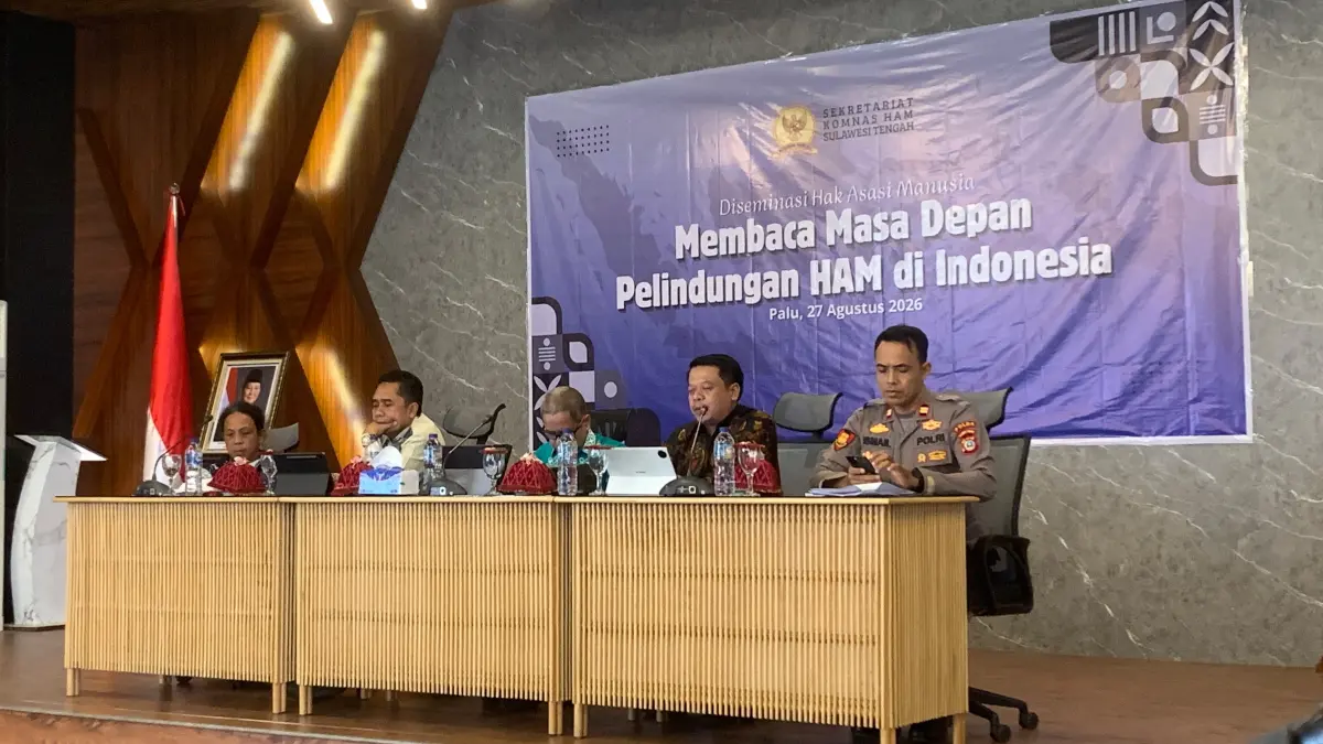 Kepala Sekretariat Komnas HAM RI Perwakilan Sulawesi Tengah Edy Sutichno saat membahas masa depan perlindungan HAM di Indonesia. FOTO : Ferdian Mustafa/RADAR PALU