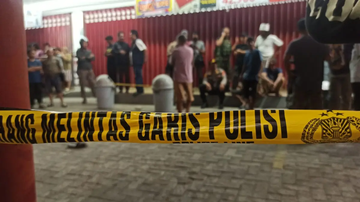 Suasana Tempat kejadian seorang juru parkir diduga ditembak OTK.
