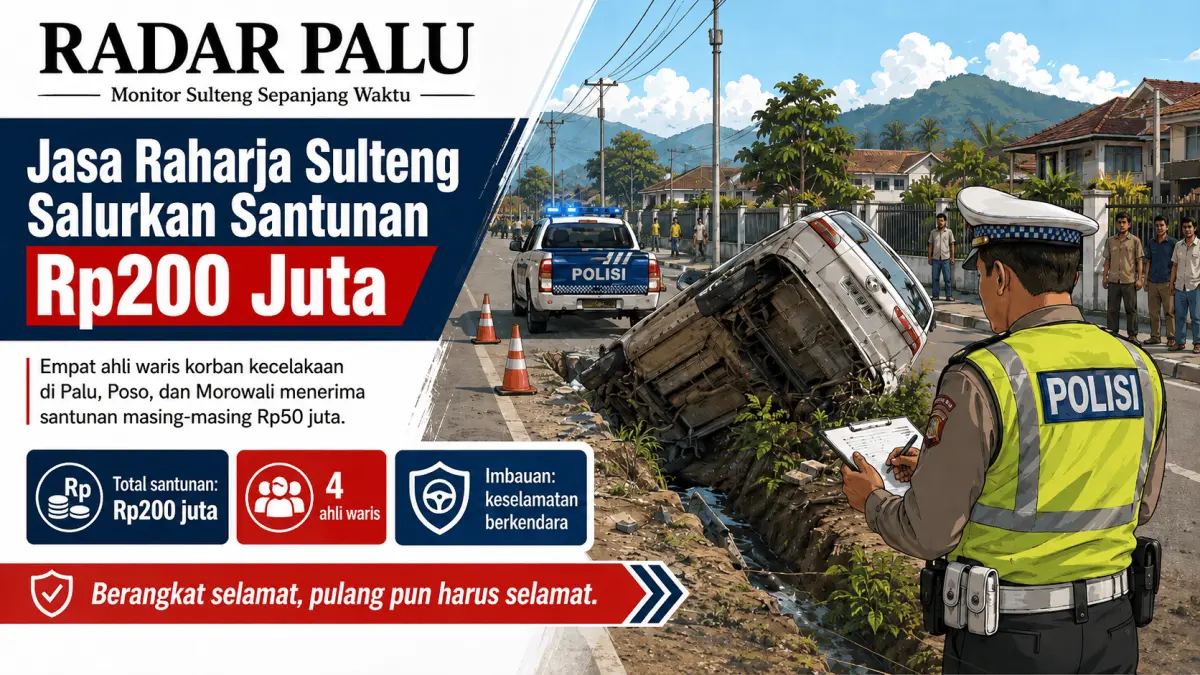 Sehari, PT Jasa Raharja Sulteng menyalurkan santunan total Rp200 juta kepada empat ahli waris korban meninggal dunia akibat kecelakaan lalu lintas di Palu, Poso, dan Morowali. (Ilustrasi)