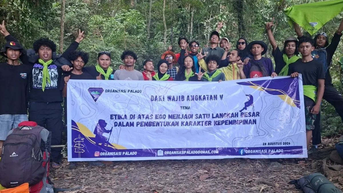 PENGKADERAN: Anggota Muda PALADO Angkatan ke-V mengikuti Daki Wajib di Gunung Nokilalaki, kawasan Taman Nasional Lore Lindu, Sabtu (29/8/2026). DOK. PALADO