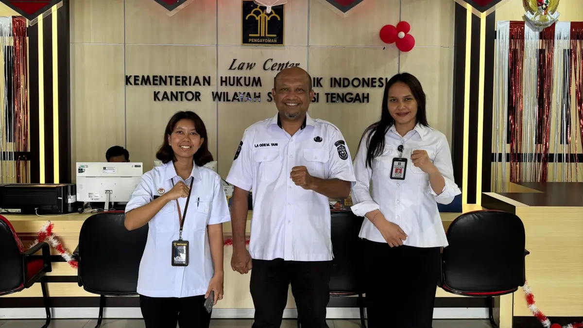 konsultasi pelayanan kekayaan intelektual antara Kantor Wilayah Kementerian Hukum Sulawesi Tengah (Kanwil Kemenkum Sulteng) melalui Bidang Pelayanan Kekayaan Intelektual dengan Badan Perencanaan Pembangunan, Penelitian, dan Pengembangan Daerah (Bappelitbangda) Kabupaten Morowali Utara, Rabu (2/9/2026).