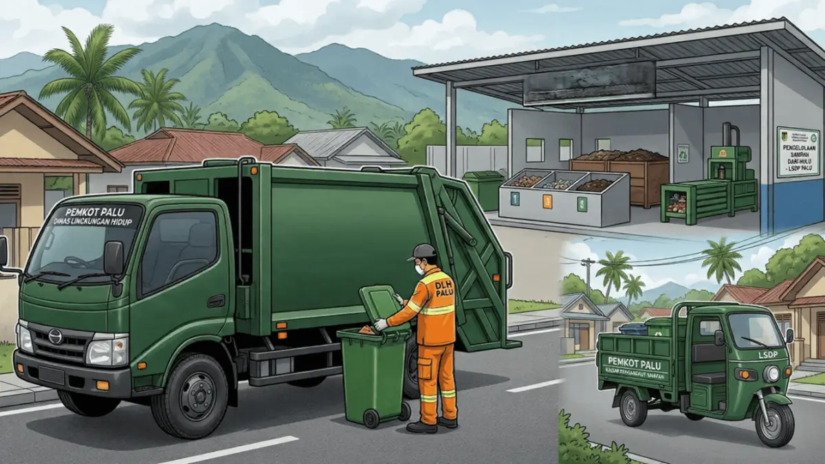 Pemkot Palu mengarahkan dana LSDP untuk memperkuat pengelolaan sampah dari hulu melalui pengadaan armada dan pembenahan TPS3R. FOTO : ILUSTRASI AI