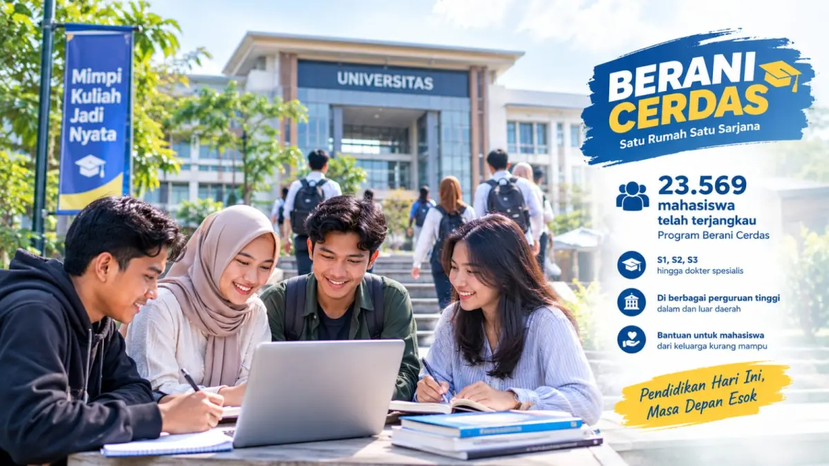Ilustrasi Mahasiswa mengikuti aktivitas perkuliahan. Program BERANI CERDAS telah menjangkau 23.569 mahasiswa dan terus memperluas akses bantuan pendidikan di Sulawesi Tengah. FOTO: ILUSTRASI AI