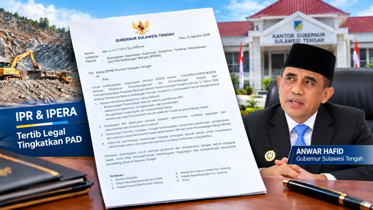 Ilustrasi Pemerintah Provinsi Sulawesi Tengah menyiapkan aturan pelaksanaan Iuran Pertambangan Rakyat (IPERA) sebagai kelanjutan penataan legalitas dan pengawasan tambang rakyat.