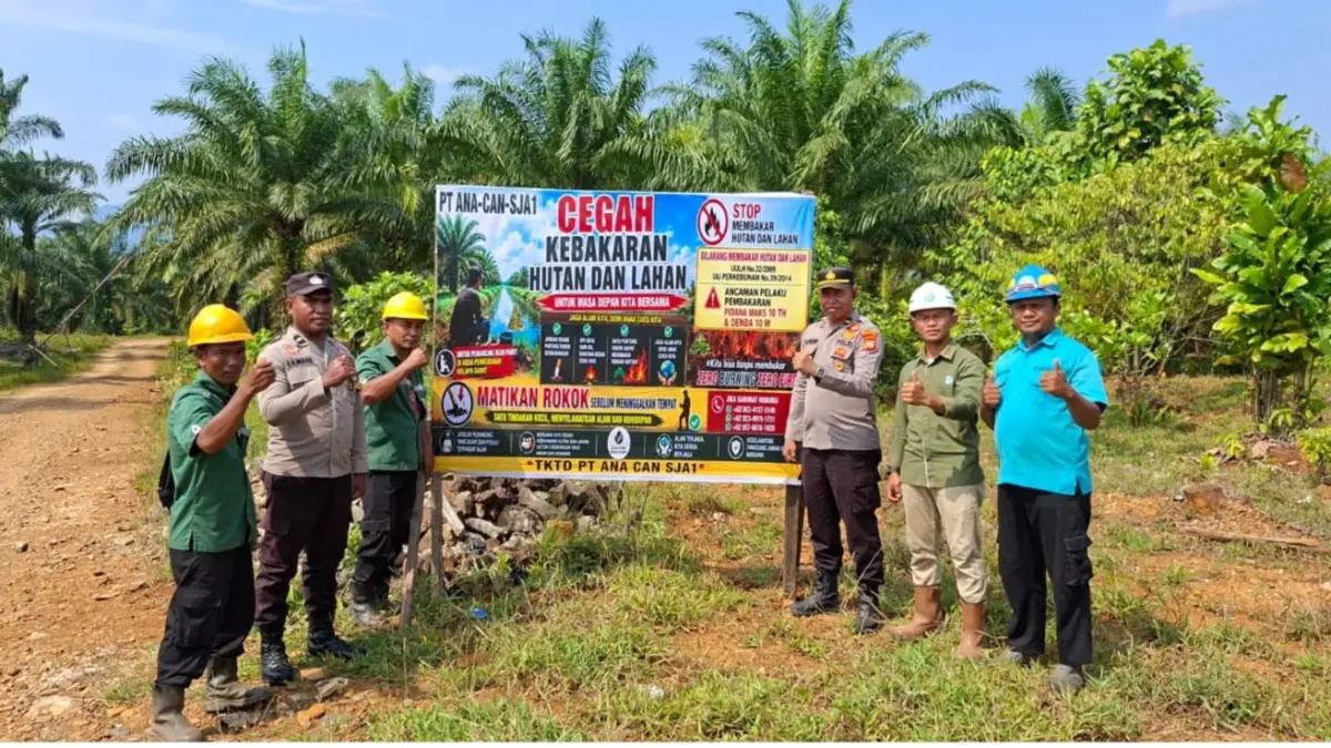 PT ANA bersama Kepolisian Subsektor Petasia Timur dan Pemerintah Desa Pebooa, Kecamatan Petasia Timur, Kabupaten Morowali Utara, Sulawesi Tengah, memperkuat upaya pencegahan karhutla.