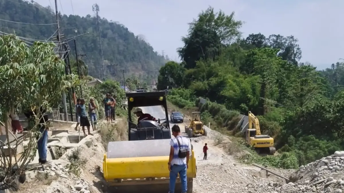 Ilustrasi pekerjaan jalan Desa Watuawu, ruas Jalan Togolu-Tentena yang akan diberlakukan buka tutup. (Dokumentasi BPJN Sulteng)