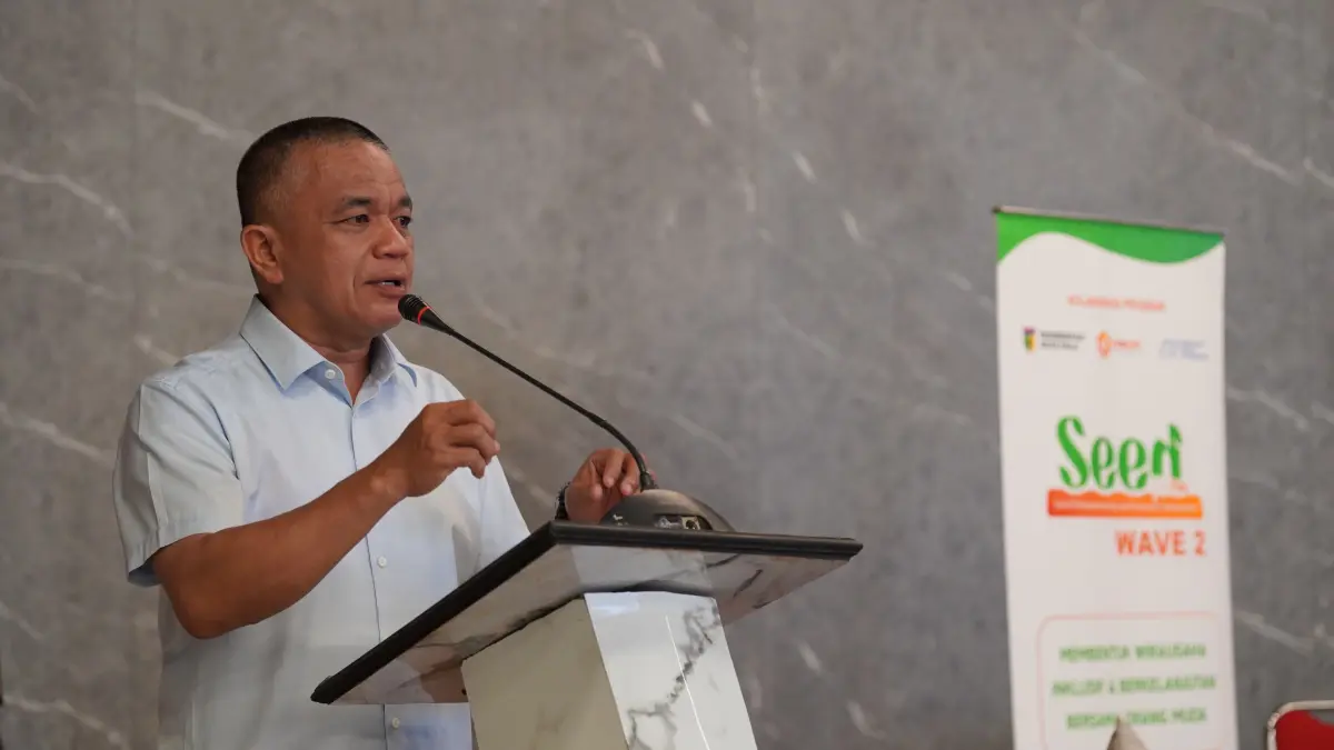 Wali Kota Palu, Hadianto Rasyid saat menyampaikan sambutan dalam kegiatan Seed for Palu. (Dok: Humas Pemkot Palu)