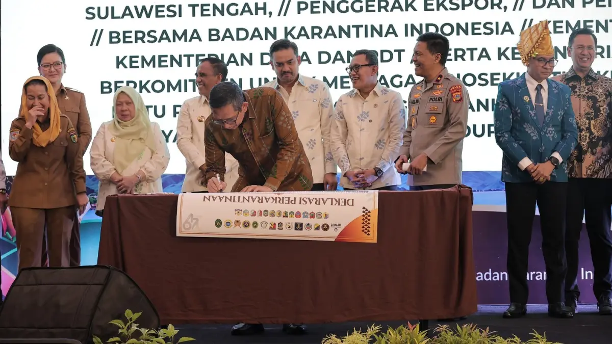Deklarasi Perkarantinaan: Gerakan 1000 Pelaku Usaha Ekspor dan Pengusaha UMKM di Palu, Sulawesi Tengah, Senin (28/9/2026).