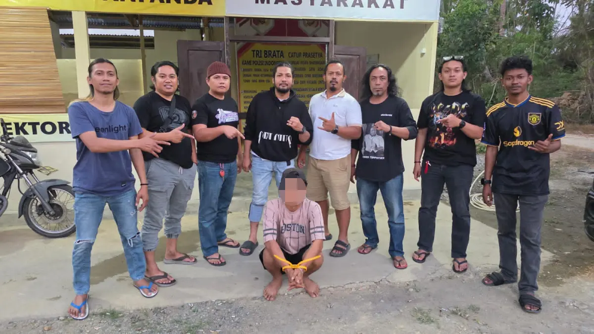 PENAHANAN: Polresta Banggai resmi melakukan penahanan terhadap seorang pria berinisial KAB alias U (27) yang diduga terlibat tindak pidana kekerasan seksual terhadap seorang perempuan di wilayah Kecamatan Luwuk Timur, Kabupaten Banggai.(FOTO: NENDRA PRASETYA/RADAR PALU).