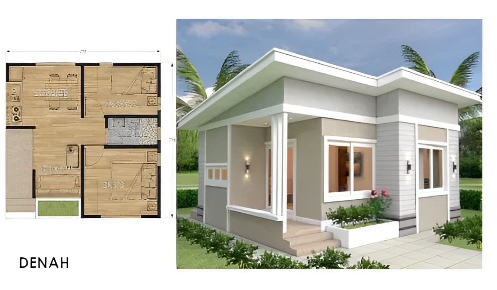 Rumah Minimalis untuk keluarga kecil dengan 2 kamar tidur