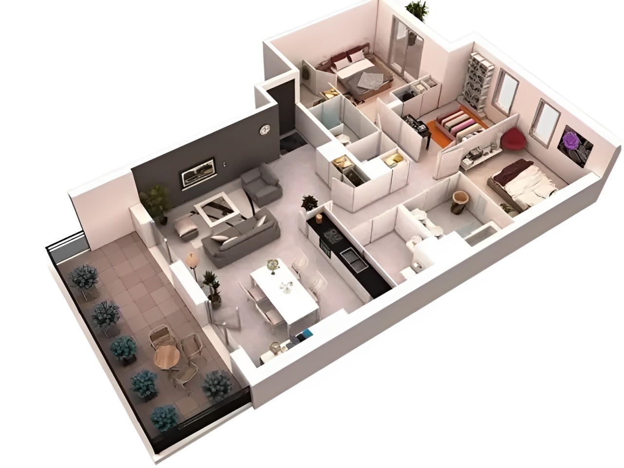Desain rumah minimalis 3 kamar tidur dengan tata letak yang apik dan fungsional. Cocok untuk keluarga modern!