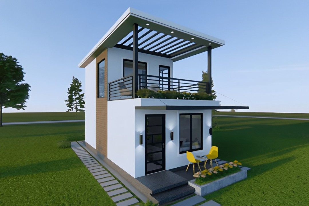 Di bagian depan lantai duanya terdapat balkon yang bisa dimanfaatkan sebagai tempat bersantai.