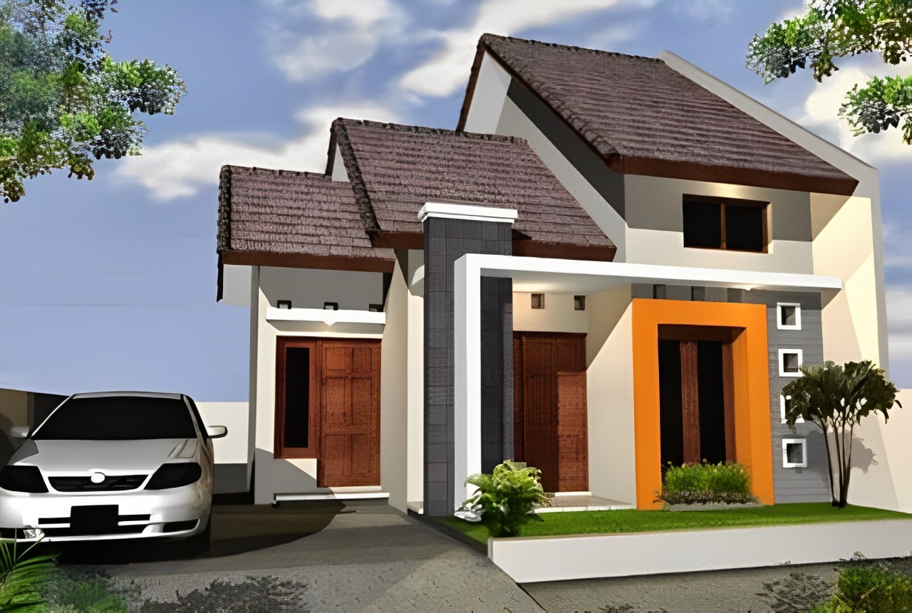 Atap ini memiliki tiga bidang miring yang tidak simetris, sehingga memberikan tampilan yang lebih dinamis dan modern pada rumah.