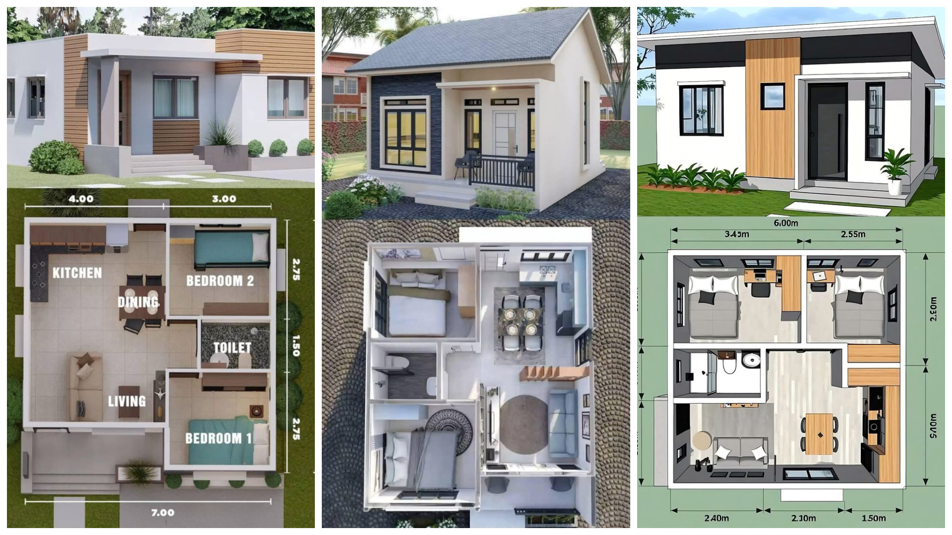 Inspirasi desain rumah minimalis 2 kamar di lahan sempit