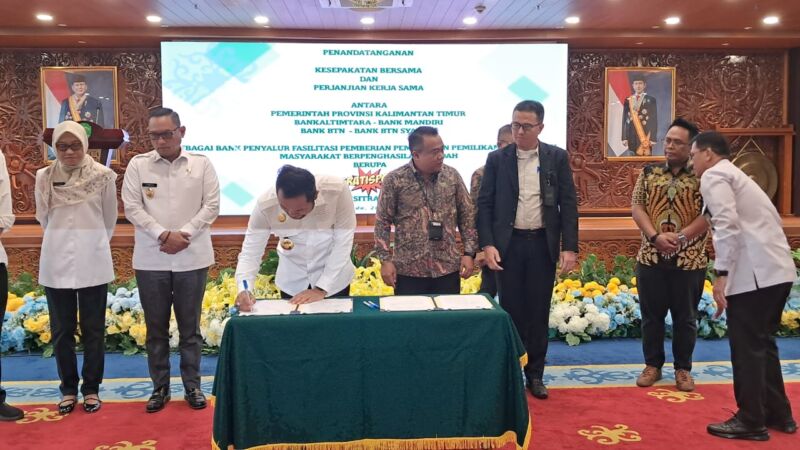 Penandatangan kesepakatan antara Pemprov Kaltim dan perbankan, Wujudkan Hunian Layak Bagi Warga Balikpapan Berpenghasilan Rendah