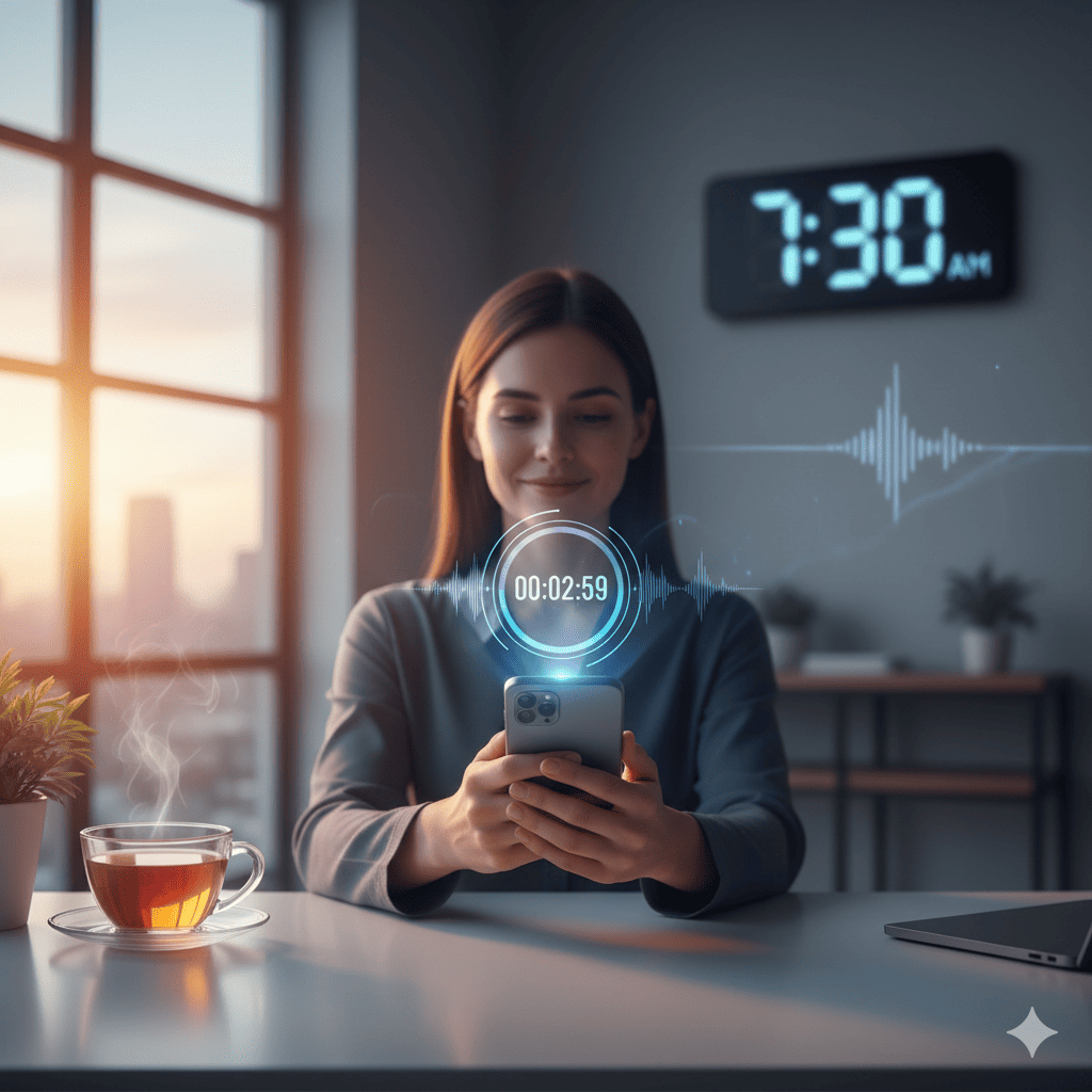 Ilustrasi anak muda menerapkan The 3-Minute Rule komunikasi digital, trik sederhana mengelola respon pesan instan agar lebih fokus dan bebas anxiety.