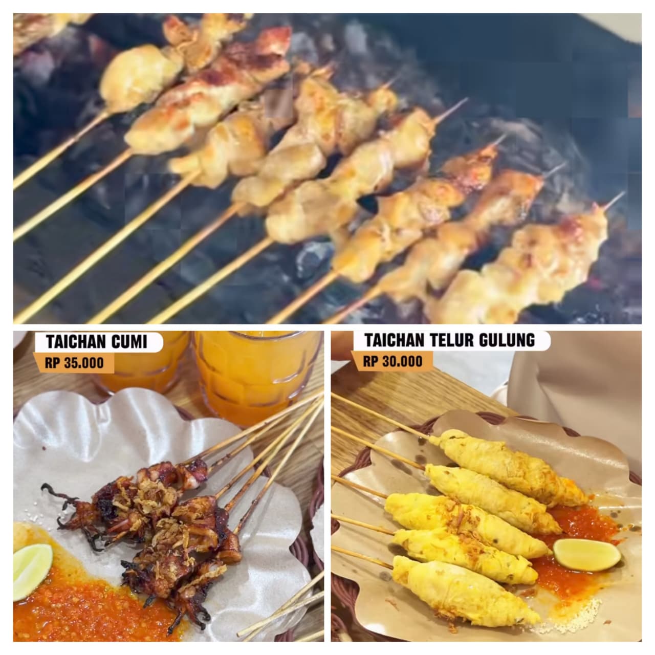Aroma sate taichan Bangi di Sungai Ampal Balikpapan langsung menggoda, dengan varian unik seperti telur gulung isi ayam dan cumi smoky.