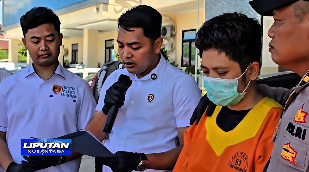 Kasat Reskrim Polresta Balikpapan AKP Zeska Julian Taruna Wijaya menjelaskan modus penjualan BBM bersubsidi secara ilegal dalam konferensi pers kasus penyalahgunaan Pertalite.