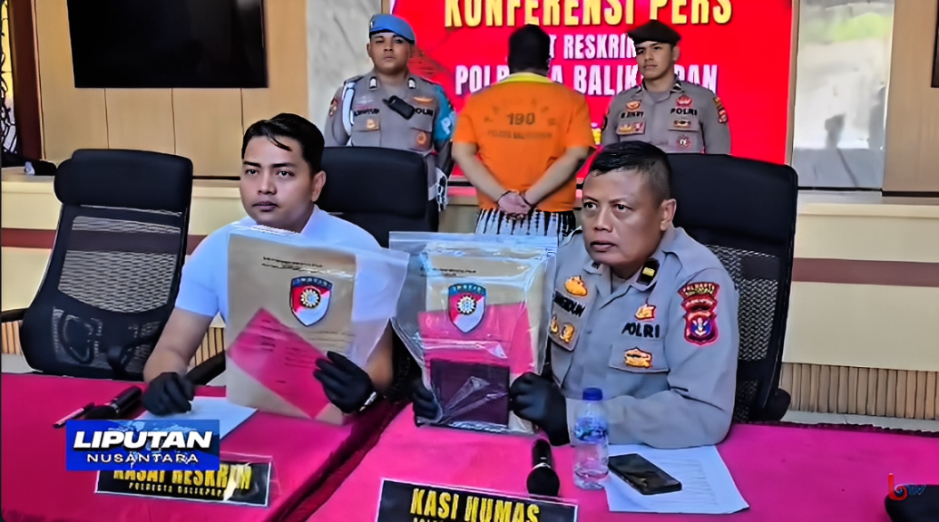 Pelaku dan barang bukti yang berhasil diamankan petugas dalam kasus penipuan rekrutmen PPPK di Balikpapan.