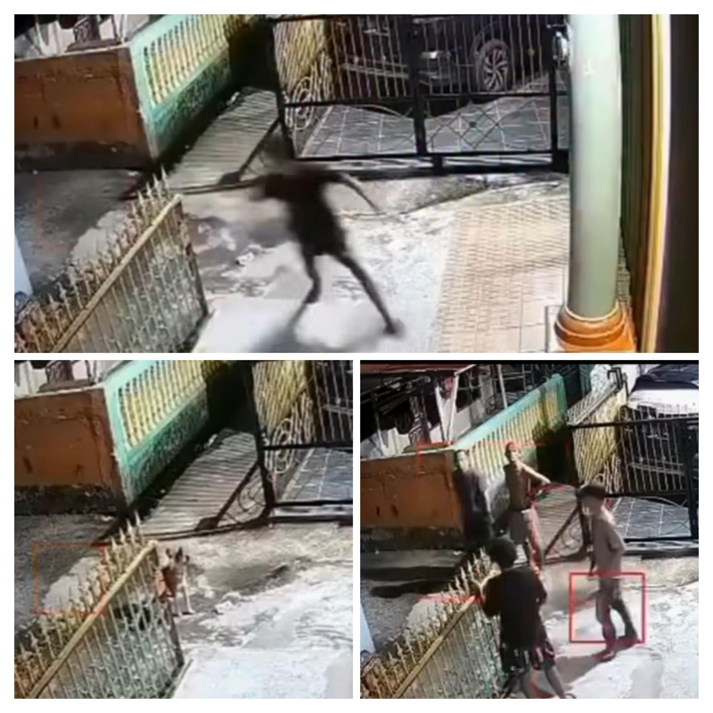 Suasana warga Balikpapan malam hari saat menolong pria ketakutan dikejar anjing, momen humanis penuh tawa dan kebersamaan.