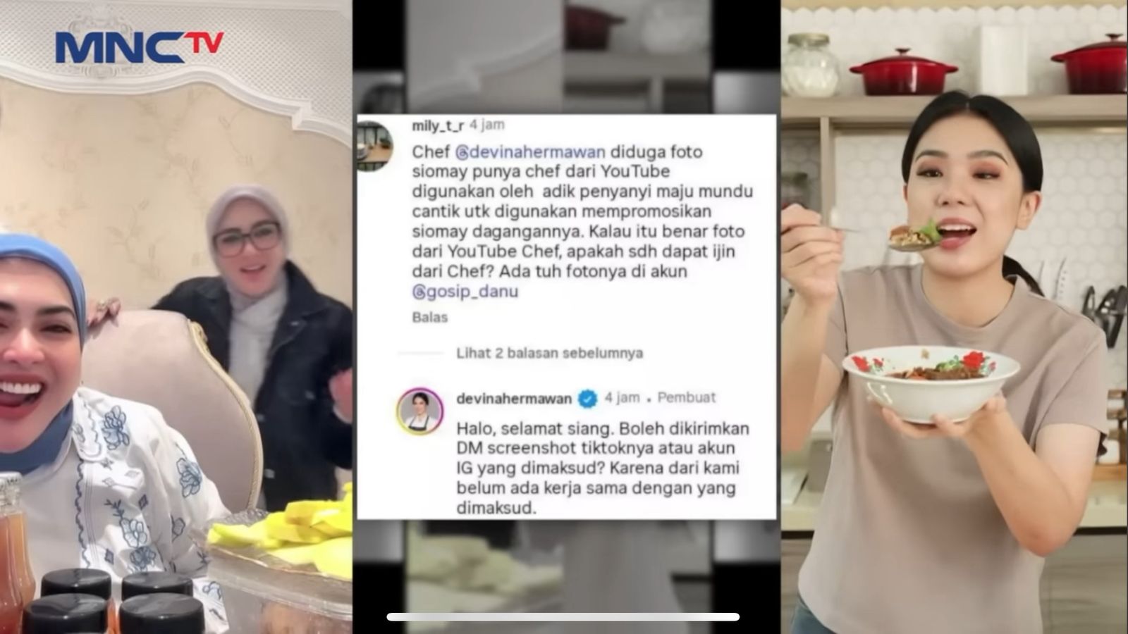 Chef Devina Hermawan yang viral usai diduga digunakan oleh bisnis keluarga Syahrini tanpa izin untuk promosi komersial.