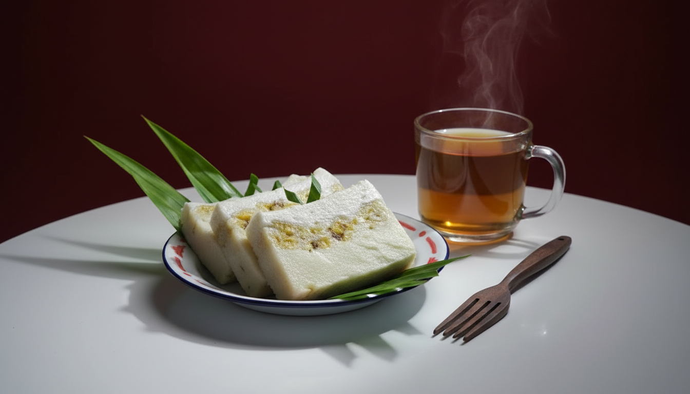 Kue Amparan Tatak beraroma pandan khas Samarinda, simbol warisan kuliner Kaltim yang kini diakui sebagai Warisan Budaya Takbenda Indonesia.