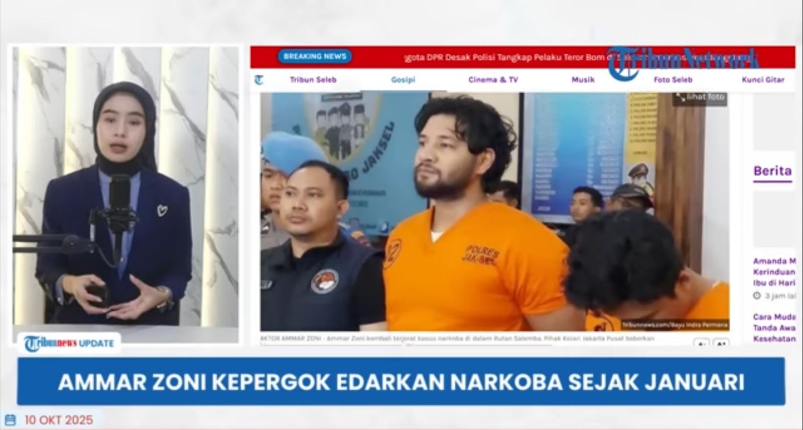 Ammar Zoni di dalam Rutan Salemba &mdash; ekspresi tegang petugas menemukan barang bukti sabu dan ganja.
