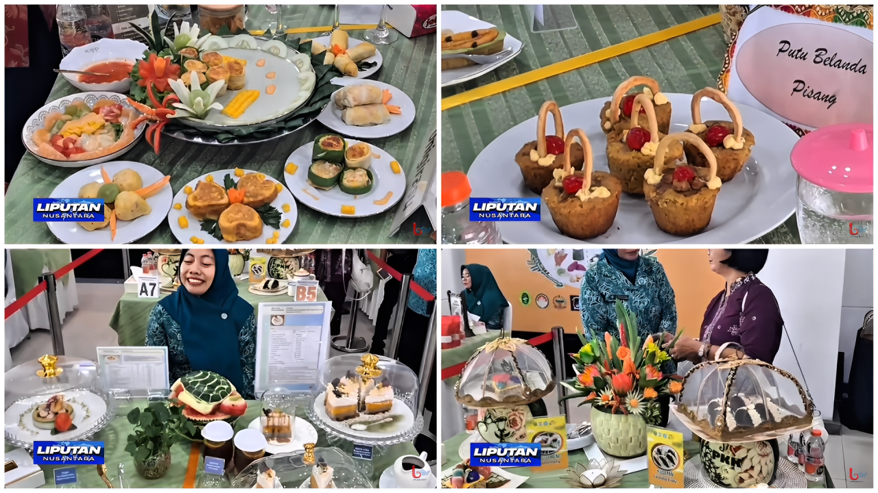 Beberapa makanan disajikan dalam Lomba Pangan Lokal B2SA di Gedung Olah Bebaya, Kantor Gubernur Kaltim, Sabtu (11 Oktober 2025).