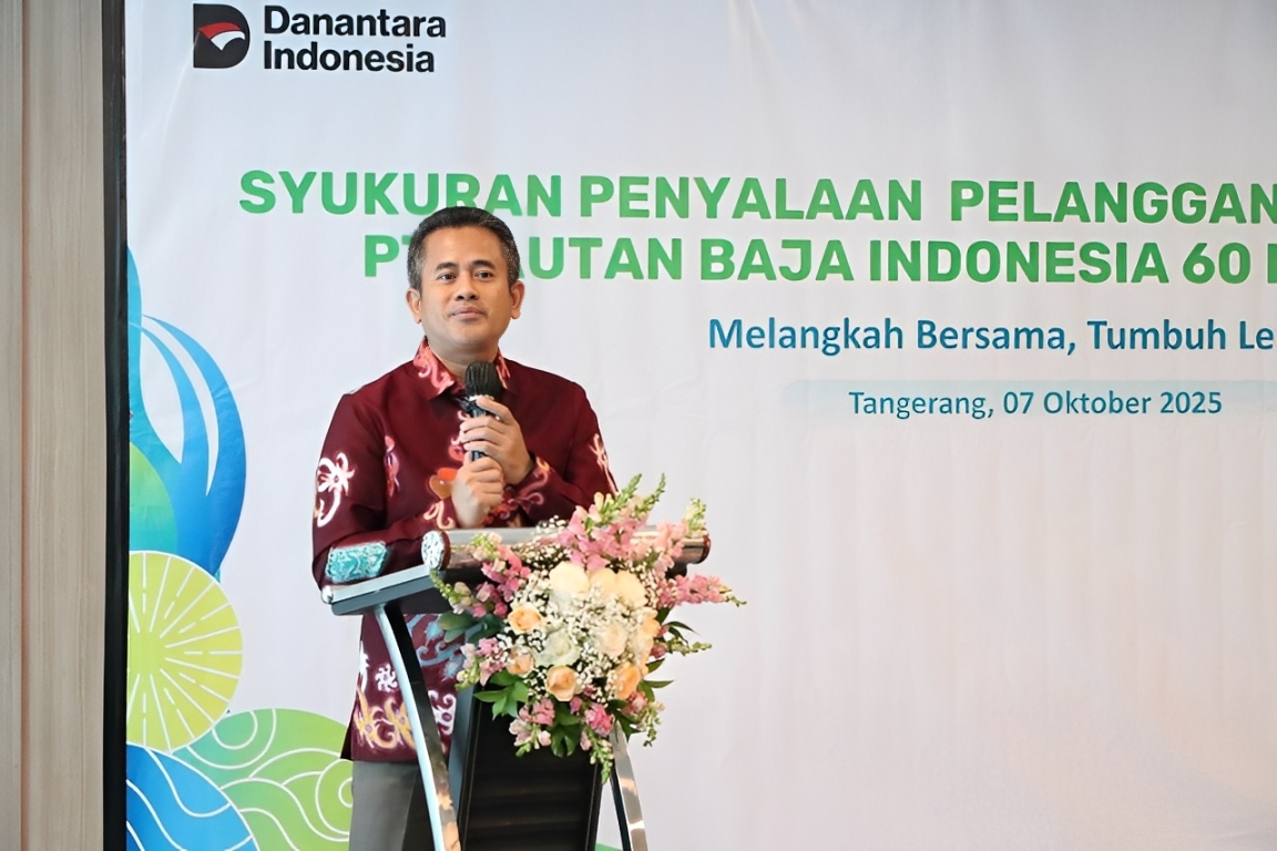 Direktur PT LBI, Andi, menyampaikan rasa terima kasih kepada PLN atas kerja sama strategis saat seremoni penyalaan di Tangerang, Selasa (7 Oktober 2025).
