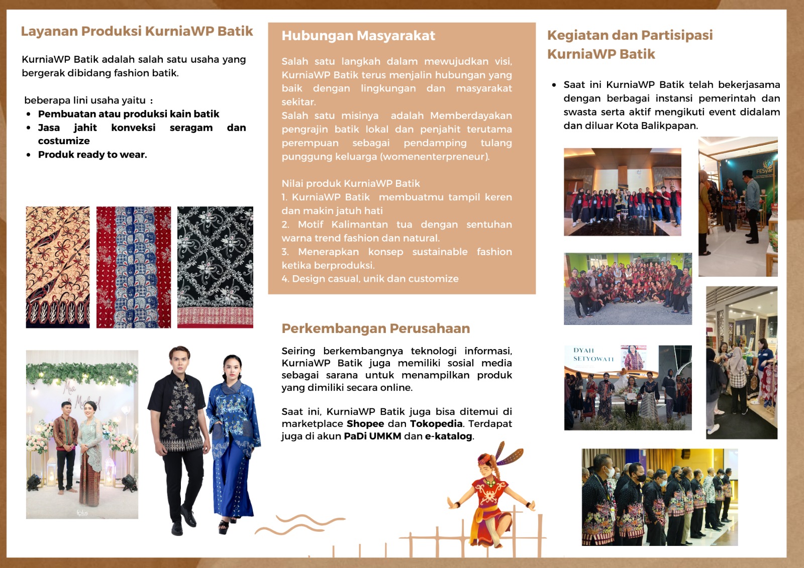visual hangat dari Kurnia Batik yang menggambarkan semangat, ketelatenan, dan cinta budaya.