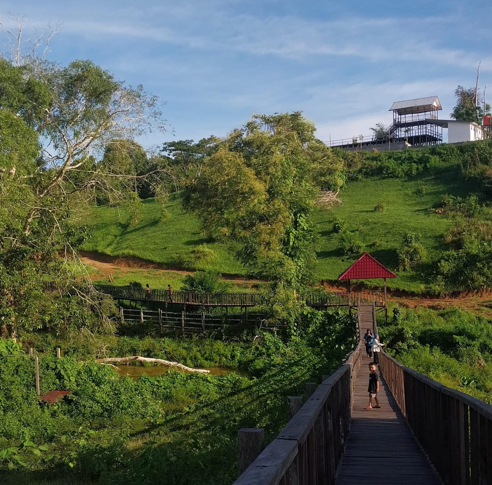 Menikmati pemandangan alam yang masih alami.