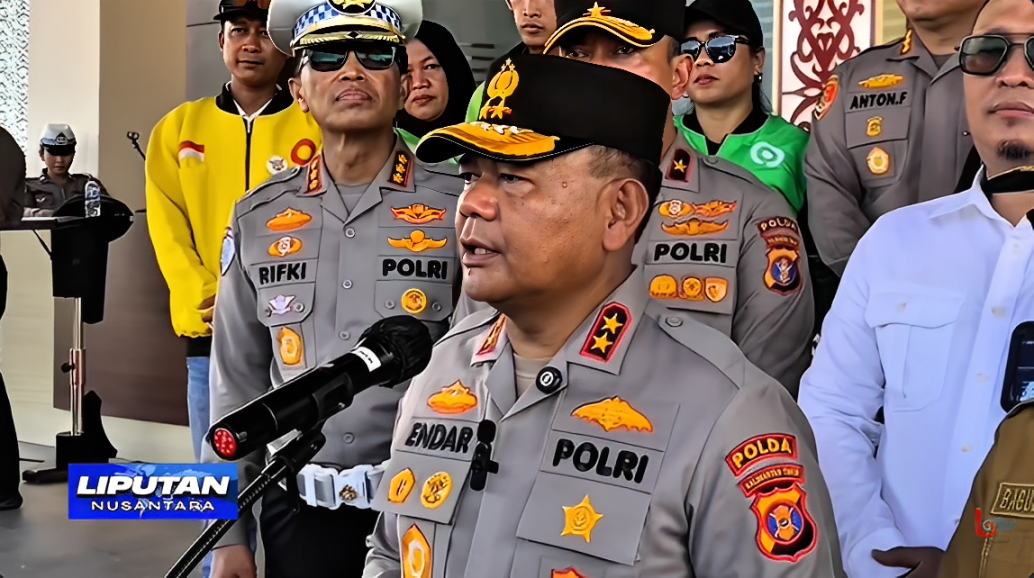 Kapolda Kaltim Irjen Pol Endar Priantoro menyampaikan pentingnya peran ojek online dalam mendukung Kamtibmas, Selasa (28 Oktober 2025).