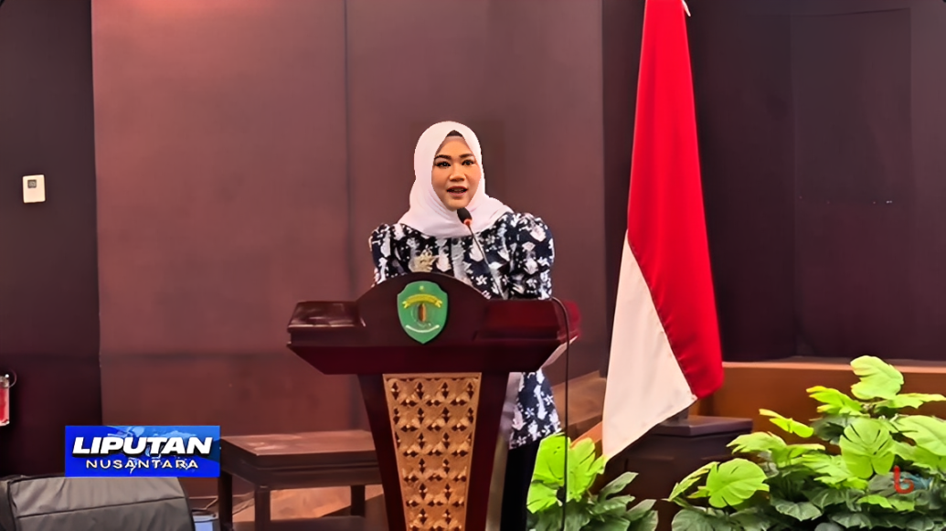 Ketua Umum DPD HIPPI Kaltim, Montik Dewi Rahayu, menyampaikan komitmennya untuk mendorong peningkatan kapasitas pelaku usaha daerah di Kantor Gubernur Kaltim, Sabtu (1 November 2025).
