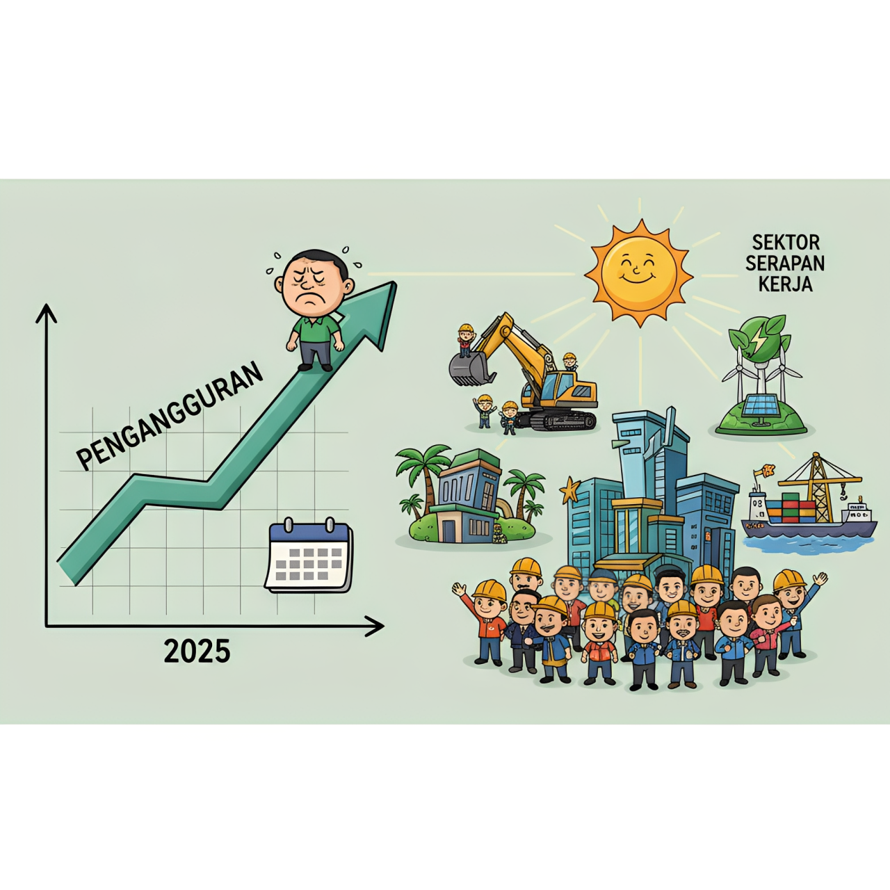 Ilustrasi tingkat pengangguran di Kaltim 2025 yang naik.