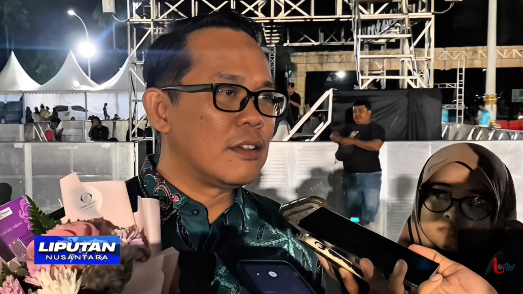 Anggota DPRD Kota Balikpapan, Wahyullah Bandung, saat diwawancarai wartawan pada gelaran Balikpapan Fest 2025 di BSCC Dome, Balikpapan, Kamis (6 November 2025).
