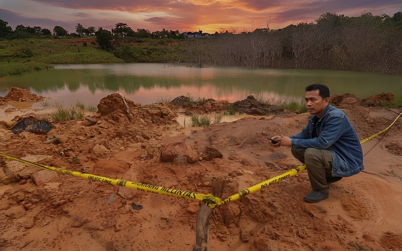 Area kubangan proyek di kawasan Grand City, Waduk KM 8, Batu Ampar, Balikpapan Utara, Selasa (18 November 2025).
