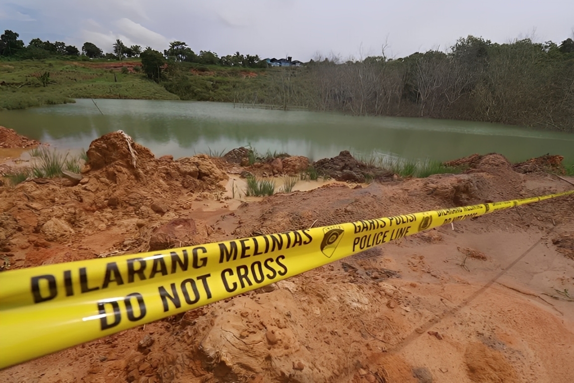 Lokasi kubangan di KM 8, Kelurahan Graha Indah, yang menjadi tempat kejadian tenggelamnya enam anak.