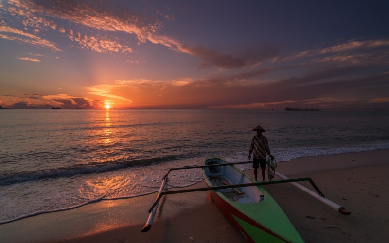 Panorama Pantai Corong PPU dengan pasir luas dan langit cerah&mdash;visual alami yang memikat mata sejak pandangan pertama.