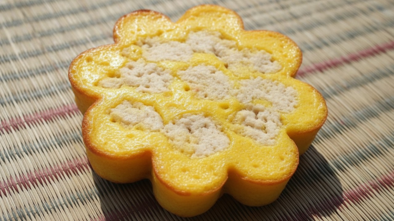 Kue Bingka Kentang Samarinda dengan warna keemasan lembut&mdash;visual manis yang langsung memikat mata.