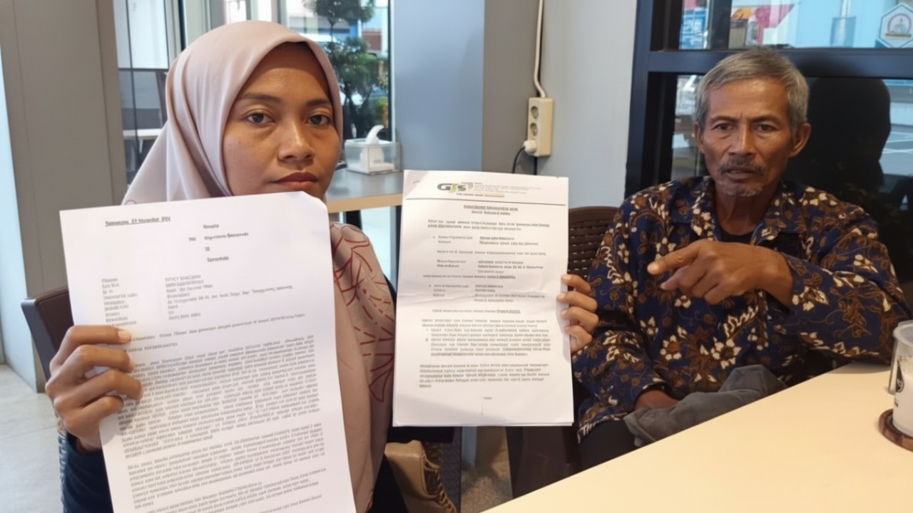 Tutut Caciria,, korban proyek outbond BPSDM Kaltim, usai membuat laporan dugaan penipuan dan penggelapan.