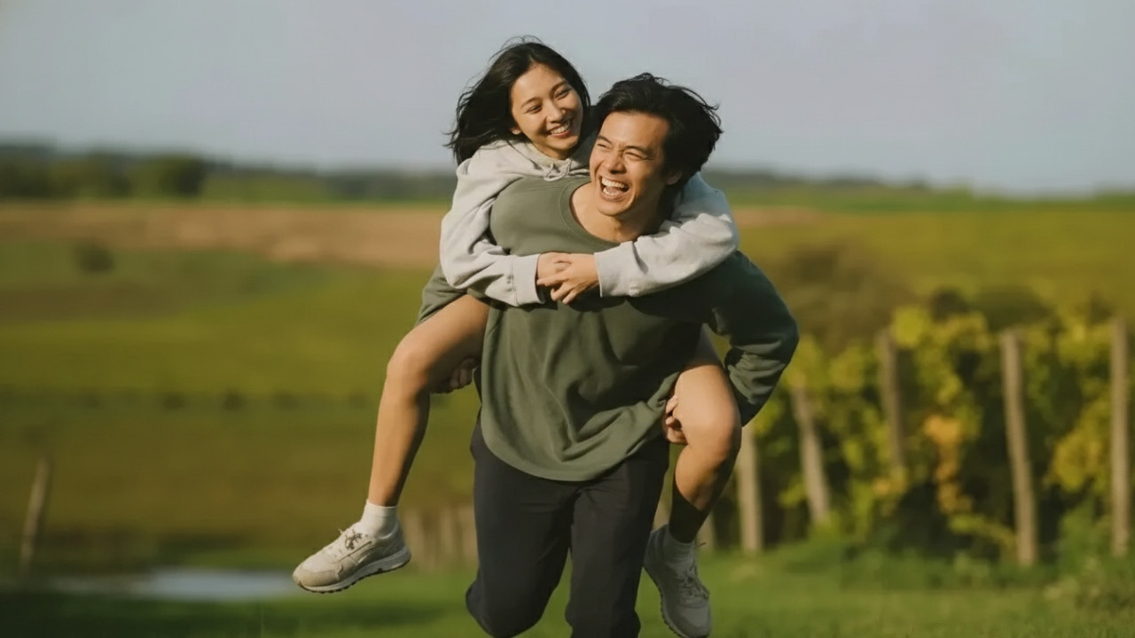 Industri film Indonesia modern dengan suasana bioskop penuh penonton, visual momentum pertumbuhan.