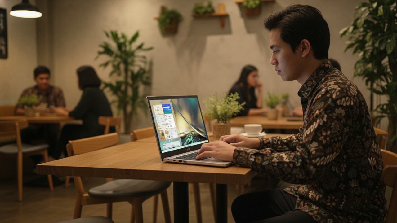laptop budget 2025 dengan highlight OLED, CPU kencang, dan model yang harus diwaspadai &mdash; visual komparatif yang menarik perhatian.