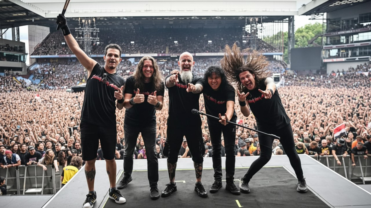 Grup thrash metal Anthrax menjadi andalan JogjaROCKarta Festival Year End Edition 2025, setelah Heloween batal tampil.