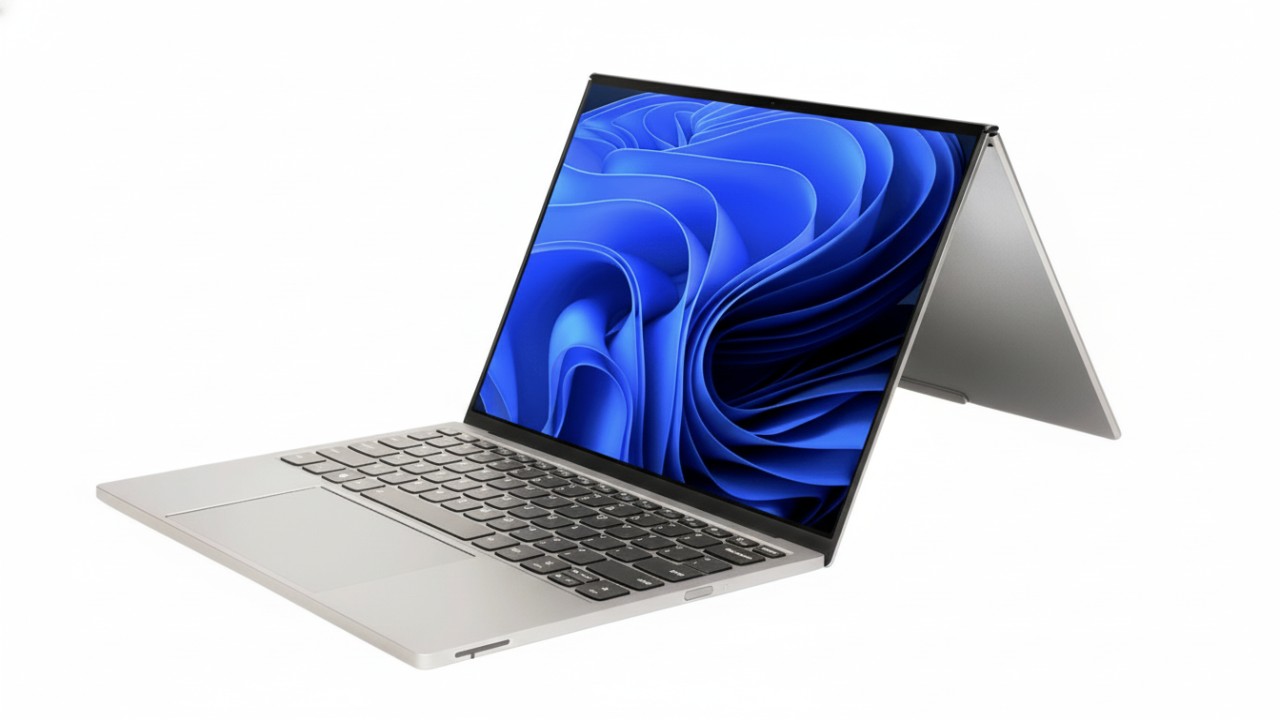 Lenovo ThinkBook Flip dalam tiga mode &mdash; laptop, tablet, dan layar fleksibel &mdash; visual dinamis yang memikat mata.