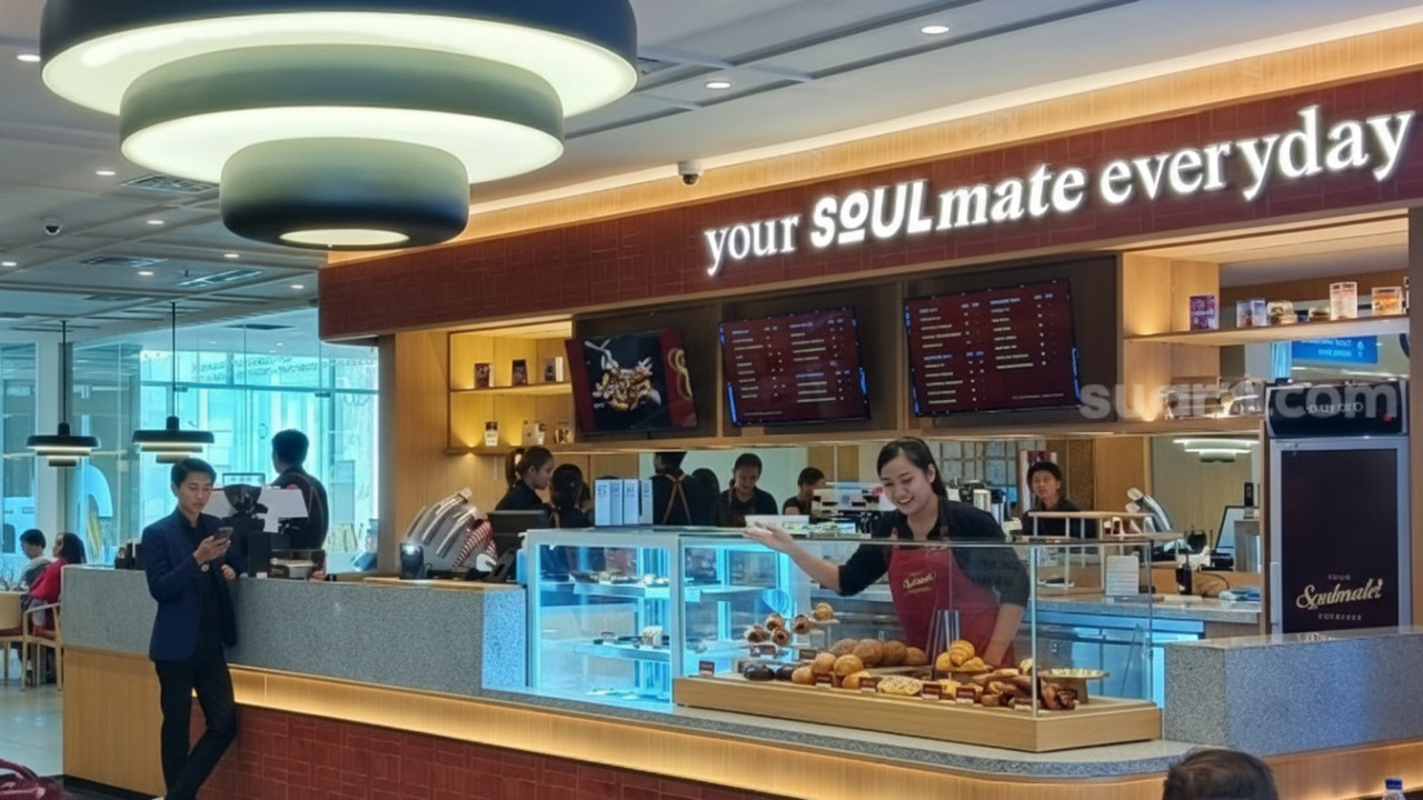 Suasana Coffee and Co Soul Samarinda yang hangat dan premium dengan fokus visual pada area indoor dan pastry display.