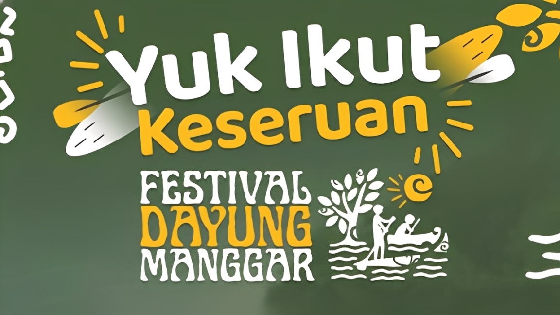 Ilustrasi ajakan ikut Festival Dayung Manggar 2025 di Balikpapan.
