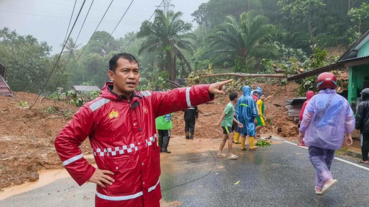 Jalan Terputus akibat longsor dan banjir