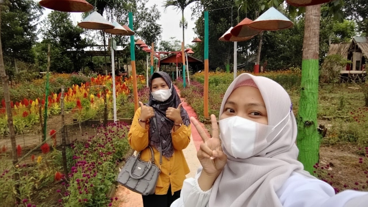 Hamparan ilalang luas dengan jembatan kayu rustic, golden hour memantul hangat&mdash;visual alami yang memikat mata.