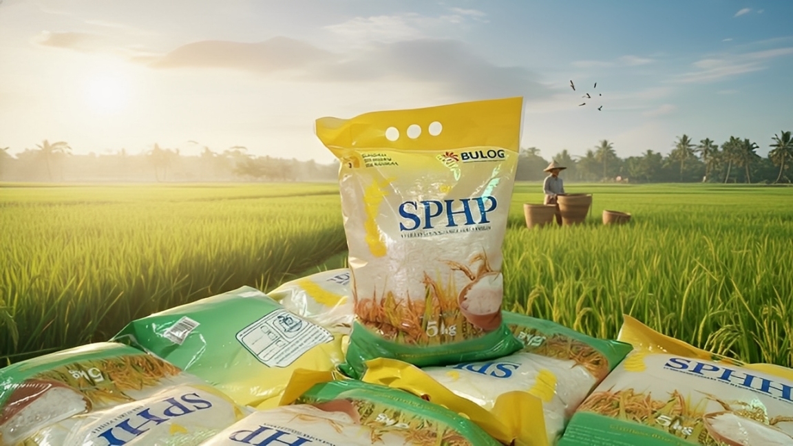 Ilustrasi beras SPHP produksi Bulog.