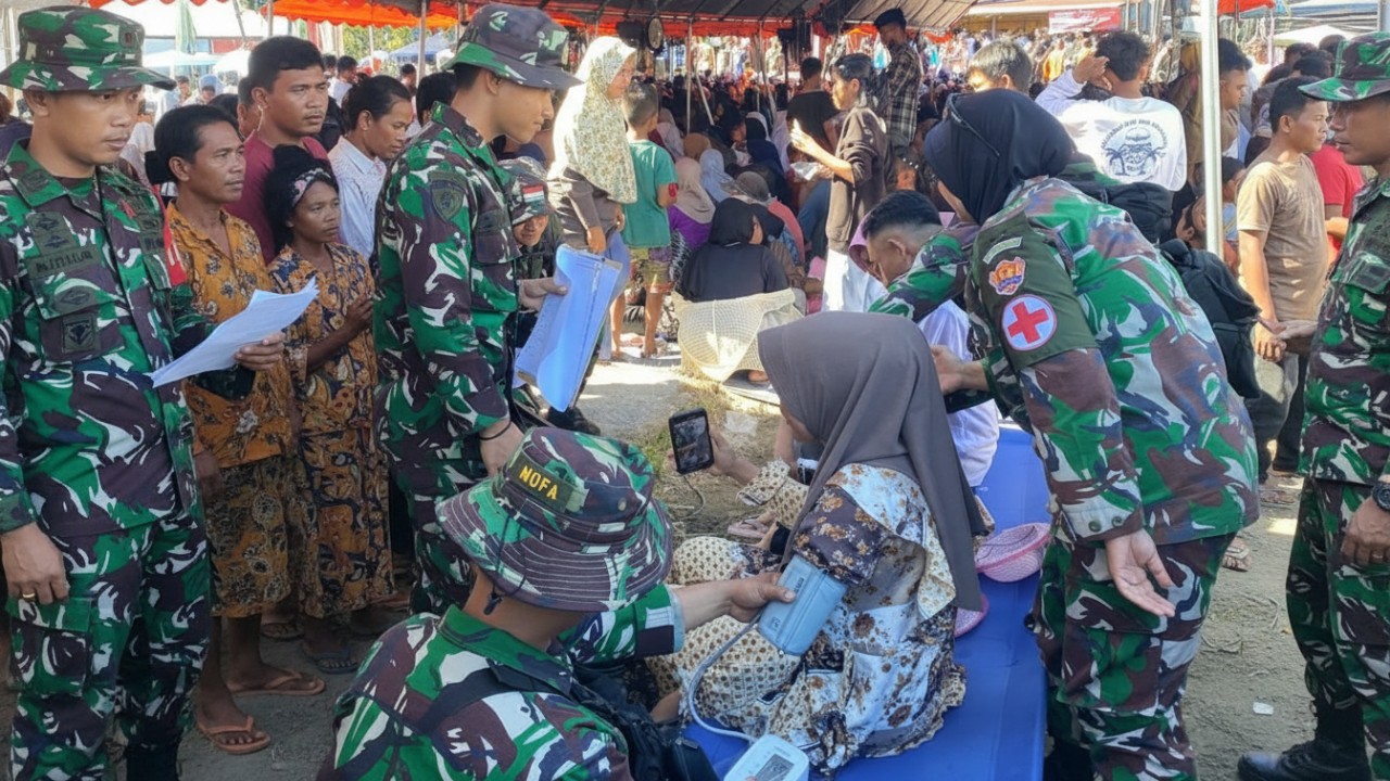 Aksi Lapangan TNI Perkuat Pelayanan Kesehatan Darurat